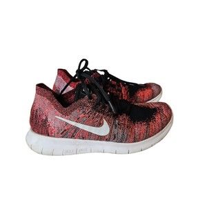 EUC Nike Women's Free RN Flyknit Shoes Running Pink & Black Sneakes Size 9.5